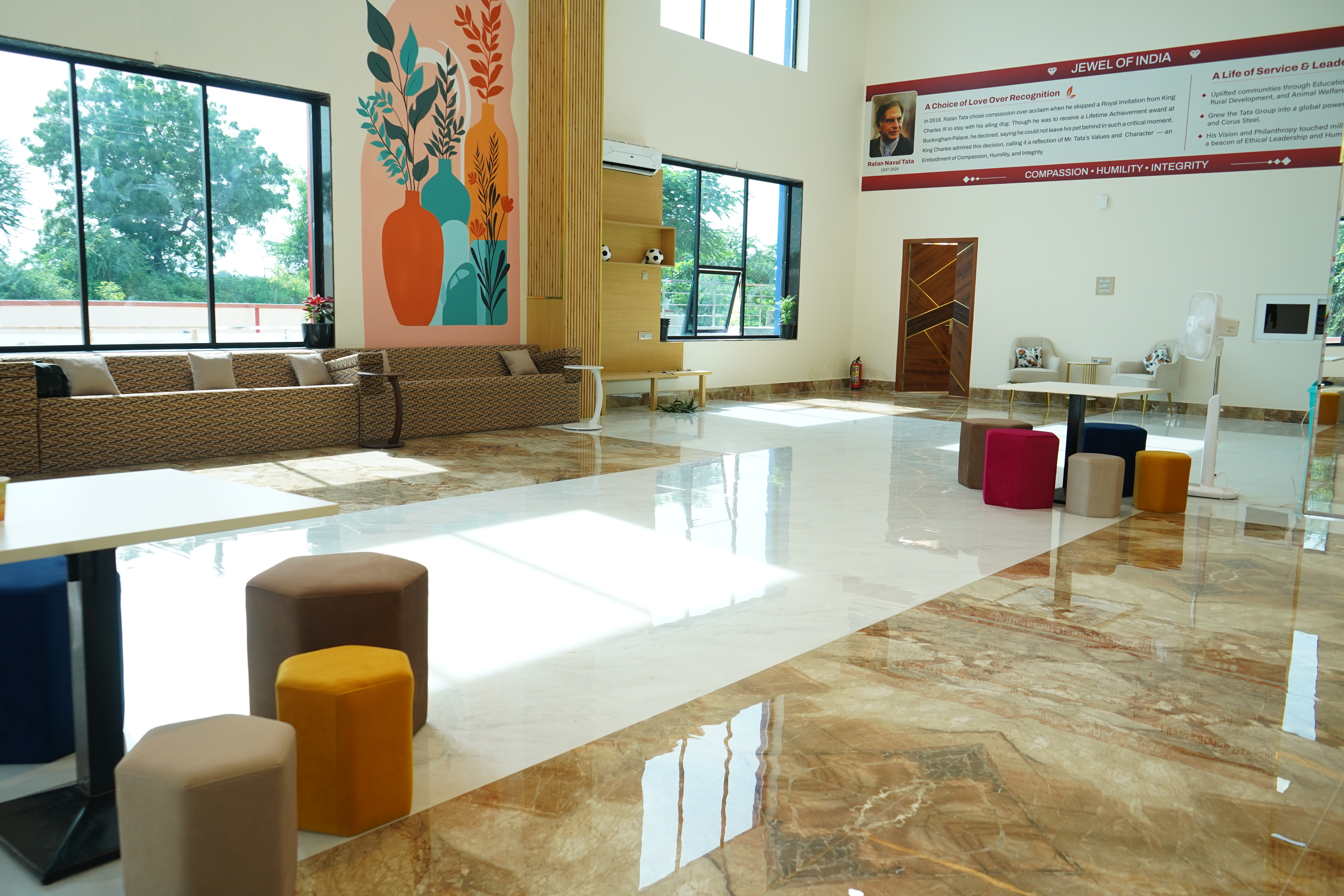 Students walking on a university campus