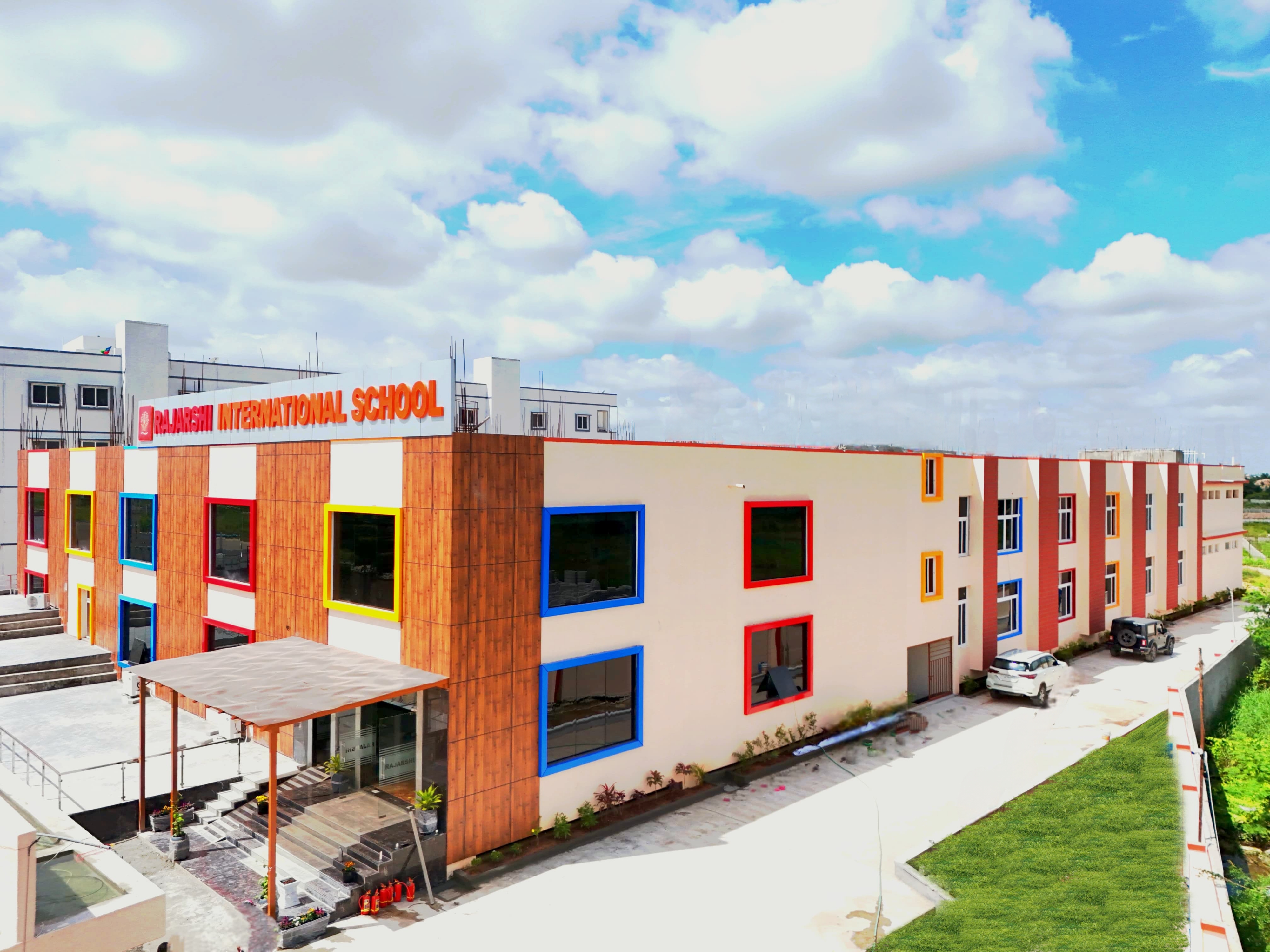 Students walking on a university campus